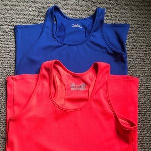 Two Under Armour Ribbed Tanks